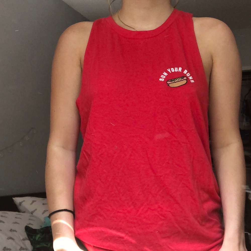 victorias secret pink sun your buns muscle tank